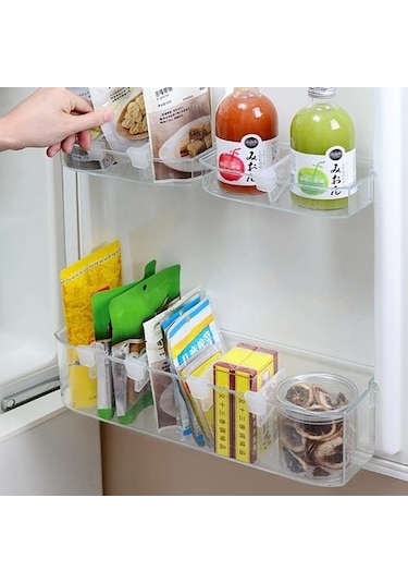 4 Adet/takım Buzdolabı Bölücüler Gıda Sınıfı Yerden Tasarruf Sağlayan Plastik Popüler Sınıflandırılmış Snap-on Mutfak Malzemeleri