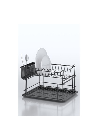 Geseus Home İki Katlı Modüler Tabaklık Bulaşıklık Mat Siyah Kb10s Siyah
