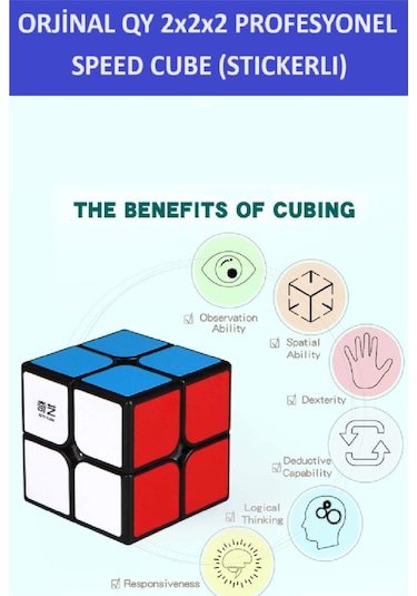 Qy 2x2 Profesyonel Speed Cube -rubık 2x2 Zeka Sabır Küpü-