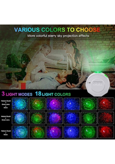Bring Starry Şarjlı Okyanus Yıldızlı Gökyüzü Projeksiyon Işık Gec Çok Renkli