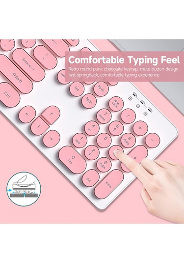 Youtek T-wolf Tf770 2.4g Kablosuz Klavye Ve Fare Seti - Retro Tasarım, Sessiz Tuşlar, Geniş Uyumluluk, Mavi Renk