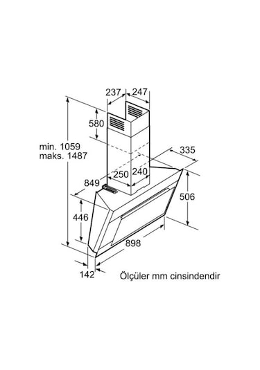 Bosch DWK09M760 Duvar Tipi 90 CM Davlumbaz