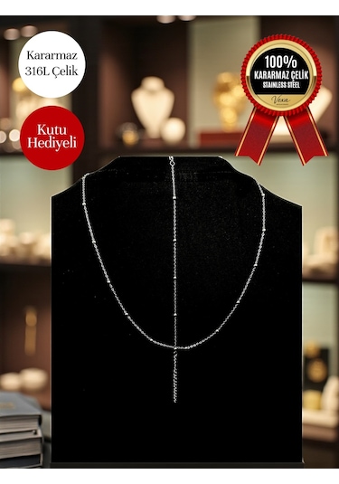 Nexus Model İthal Premium 316l Çelik Kolye Ve Bileklik Seti Kutu Hediyeli Gümüş
