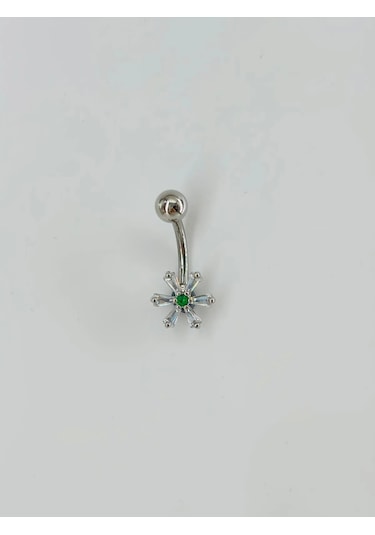 Çiçek Detaylı Göbek Piercing - Pg0082 Çok Renkli