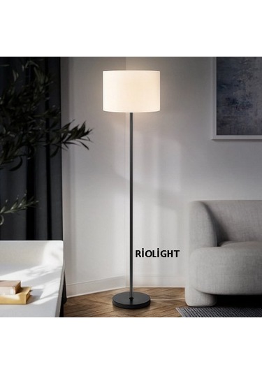 Riolight Rustik,vintage,retro3 Siyah Metal Gövde Krem Kumaş Başlı