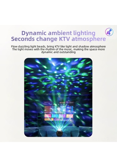 Ranyeek Z1 Siyah Ev Ktv Seti: Bluetooth Hoparlör + Iki Mikrofon İle Star Projeksiyonu, Cep Boyutlu Doğal/ev Partisi si