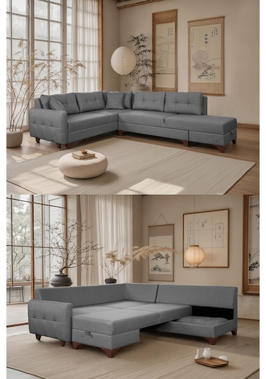 Eymense Cloft Köşe Koltuk Gri