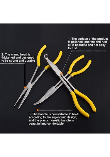 11 İnç Çok Fonksiyonlu 45 Derece Bükme İğne Burunlu Pense El Aleti