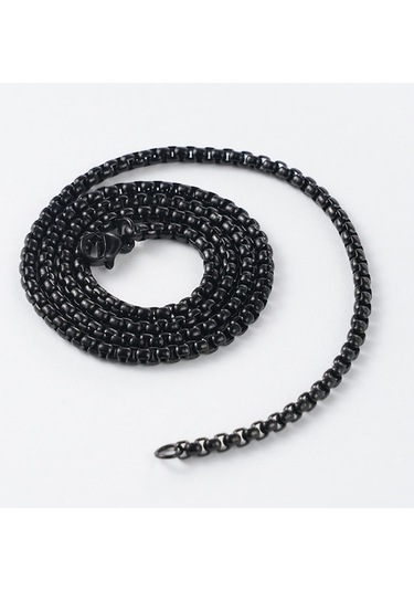 Maoyaya Çelik Kolye, Titanyum Çelik 2.5mm X 60cm U Şekil, Moda Aksesuarı Heız-0219 Siyah