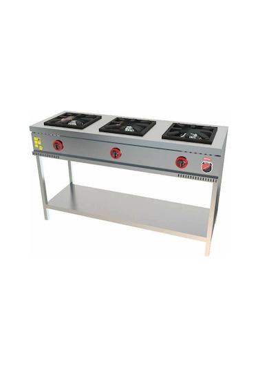 Işıkgaz Lpg'li Raflı Üçlü Midi Ocak