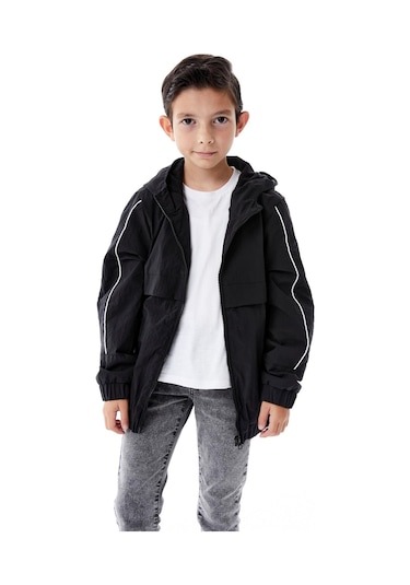 Benitto Kids Erkek Çocuk Kapüşonlu Yağmurluk 51362 Siyah