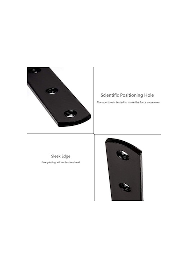 Mutfak Yatak Odası Mobilya Raf Destekleri L Şeklinde 8 Parça Siyah B Diğer