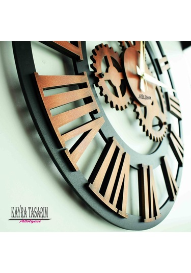 Duvar Saati Antik Bakır Roma 70cm Bakır