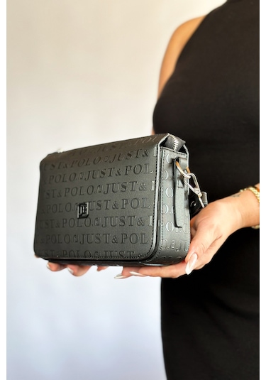 Jps-orta Boy Spor Model Çok Bölmeli 2 Asklı Kadın Çapraz Omuz Çantası 4036 Siyah Kombin Siyah