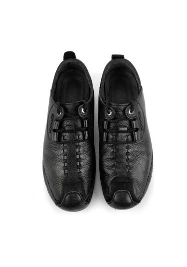 Siyah Hakiki Deri Erkek Casual Ayakkabı E01900241343 Siyah