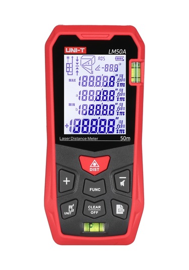 Moveevo Unı-t Lm50a Lazer Mesafe Ölçer: 50m Aralık, Lcd Arka Işık, 99 Veri Depolama, Çoklu Mod Alan/hacim/pitagoras , Taşıma Çantası