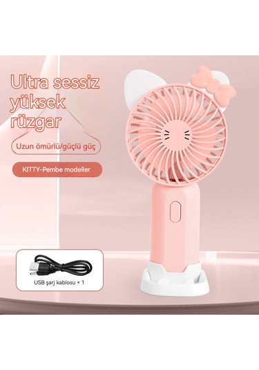 Aurora Karikatür El Küçük Fan Usb Şarj Taşın Yeni Yaratıcı Mini Fan Beyaz
