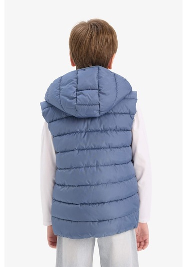 Defacto Erkek Çocuk Su İtici Kapüşonlu Fermuarlı Şişme Yelek E7497a825augr171 Gri