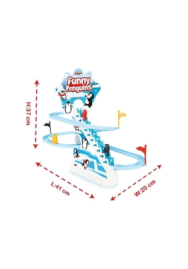 Funny Penguen Dön Dolaş Oyunu Merdiven Çıkan Penguenler Sesli Işı