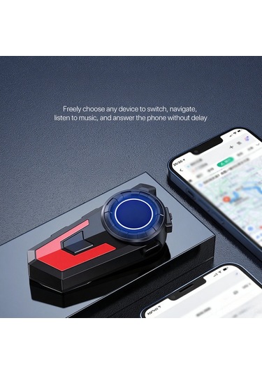 Yaozixa Motosiklet Bluetooth Kulaklığı Coolreach X7: Ip67 Su Geçirmez, Bt5.0, Gürültü Azaltma, 800mah Pil, İki Telefon Bağlantısı Kırmızı