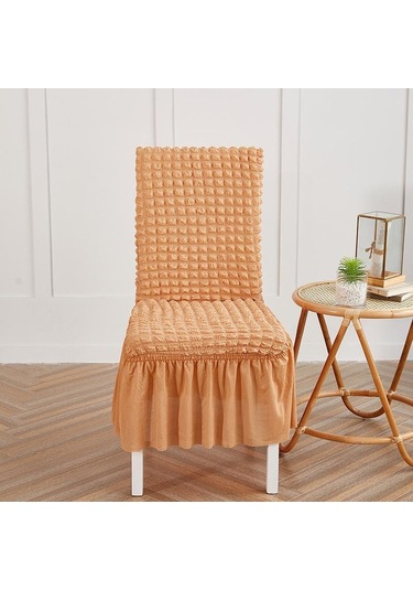 Turuncu Yemek Sandalyesi Katı Streç Yemek Sandalyesi Koruyucu Kapak Slipcover Sandalye Etek Ofis Ziyafet Sandalye Dekorasyon