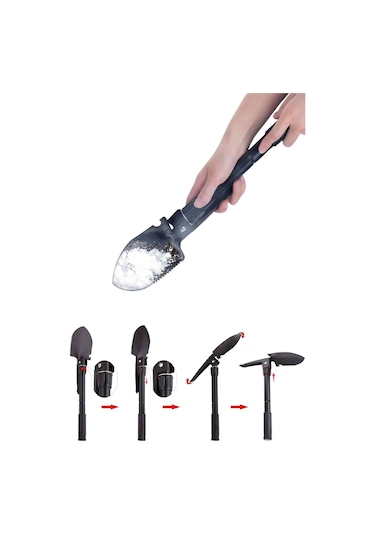 Çelik Katlanır Fonksiyonel Kamp Kazma Kürek Ve Kesme Aleti Seti Küçük Kazma Kürek Seti