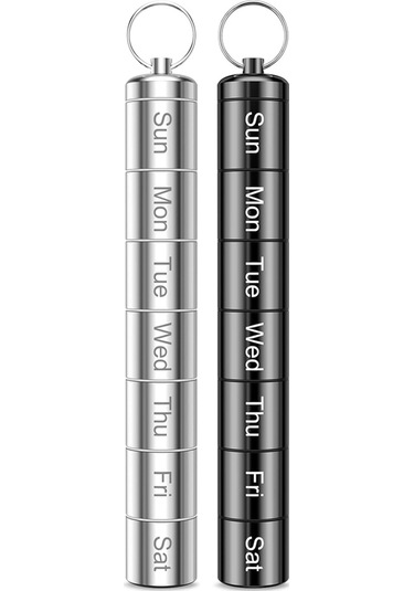 Anjiexun Günde 2 Kez Kullanılabilen 2'li Paket Haftalık Hap Düzenleyici, Taşınabilir Küçük Hap Kutusu Diğer