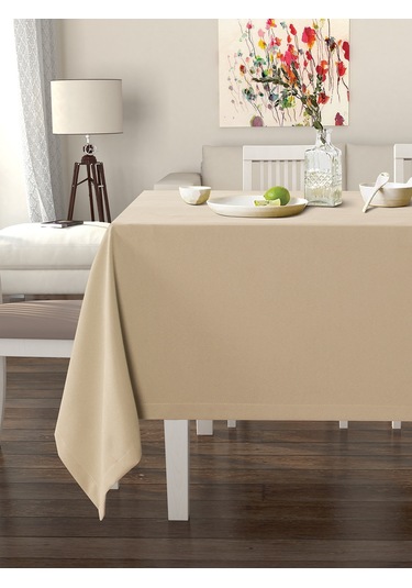 Haki Renk Masa Örtüsü Kadife Dokulu Leke Tutmaz Haki