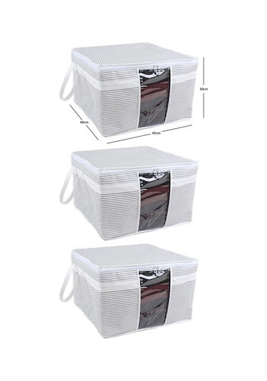 3 Adet - Pencereli Kazak Hurcu 45 X 40 X 30 Cm Renkli