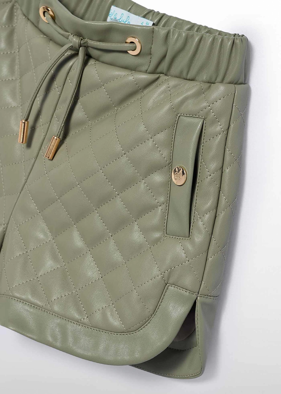 Mayoral Abel&lula Kız Çocuk Deri Şort Yeşil