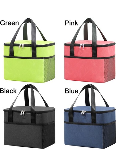 8l Yalıtımlı Termal Çanta Soğutucu Çanta Öğle Yemeği Çantası Yeşil Çok Renkli