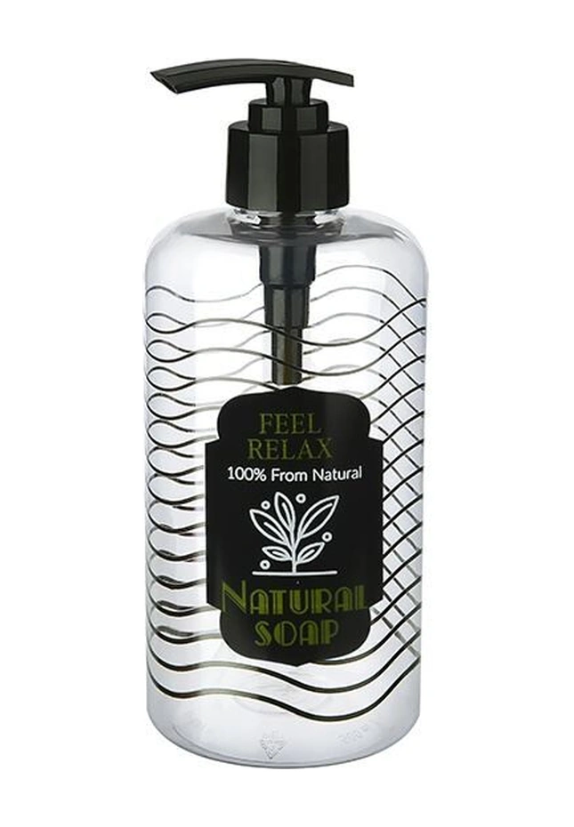 Şeffaf Sıvı Sabunluk Yuvarlak Plastik Pompalı 500 Ml Renkli