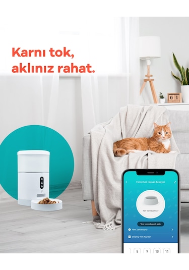 Fonri Wifi Akıllı Evcil Hayvan Besleyici Otomatik Yem Kabı 4 L