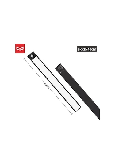 Yeelight Usb-c Şarjlı 40cm Dolap Lambası, Hareket Sensörlü, 2700k Renk Sıcaklığı Siyah Siyah