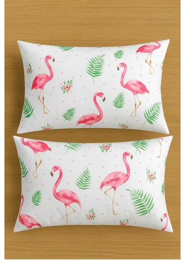 Lionas Desenli Pamuklu Yastık Kılıfı 2 Adet 50 X 70cm Pembe