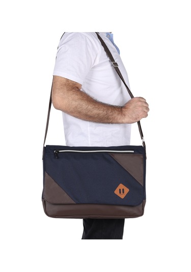 Strong 15.6 İnch Laptop Bölmeli Omuz Askılı Postacı Çantası Kft03 Lacıvert Çok Renkli