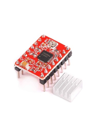 Modülelektronik-A4988 Step Motor Sürücü Kartı (Kırmızı Pcb