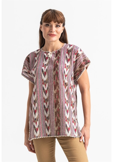 Eliş Şile Bezi Kısa Kol Şile Bezi Kilim Bluz Tek renk Tkrn Tek Renk