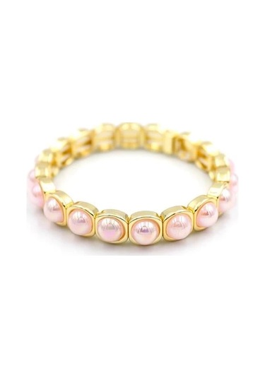 Lastikli Taşlı Bileklik - Pembe Çok Renkli