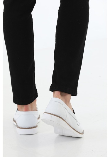 M.Karaca Hakiki Deri Ortopedik Klasik Erkek Ayakkabı beyaz