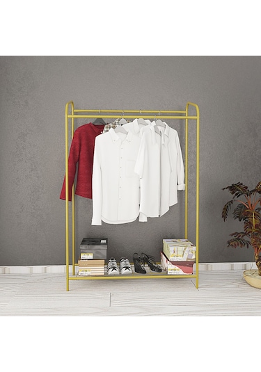 Metallica Concept Armin Çiftli Gold New Konfeksiyon Askısı Büyük Boy Butik Elbise Askısı Altın