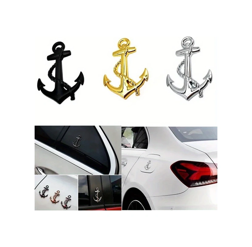 Gateesat Siyah 1 Adet Korsan Gemi Çapası Izgara Rozeti Dayanıklı Metal Yapı