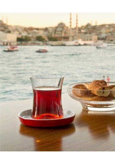 Koleksiyon Tiryaki Çay Seti 6 Lı Kırmızı