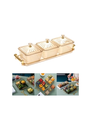 Suntek Magideal Kurutulmuş Meyve Aperatif Servis Tabağı Amber-3-ızgara