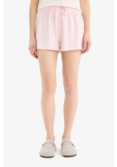 Defacto Regular Fit Beli Lastikli Şort Pijama Altı-fall İn Love E7362ax25smpn648 Pembe