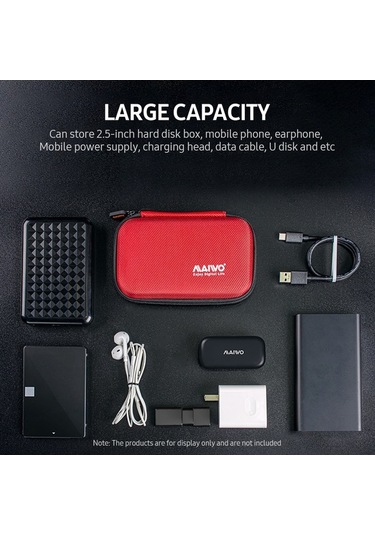 Fastbuy Mavol Kt02 Sabit Disk Çantası, Şok Emici Taşınabilir, Dayanıklı Sırt Çantası, Renkli Kırmızı, Sınıflandırılmış Saklam Kırmızı