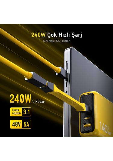 Aohi The Future 4-in-1 40gbps 8k Destekli 240w Pd 3.1 Usb4 Süper Hızlı Şarj/data Kablo, Youth 140w 3