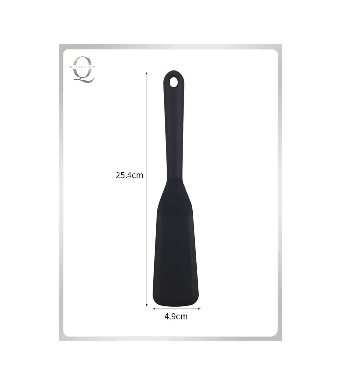 Q-kitchen Silikon Mutfak Spatulası - Krep, Kızartma Ve Pişirme İçin. 147839812 Siyah
