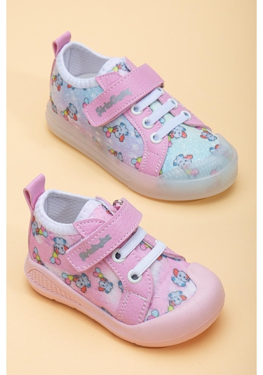 Şirinbebe Şiringenç Keten Fuşya Kız İlkadım Bebek Çocuk Ayakkabısı-2897-fuşya Fuşya