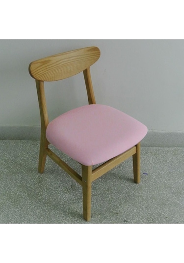 Suntek Pembe Kilitli Tokalı Streç Yemek Odası Sandalyesi